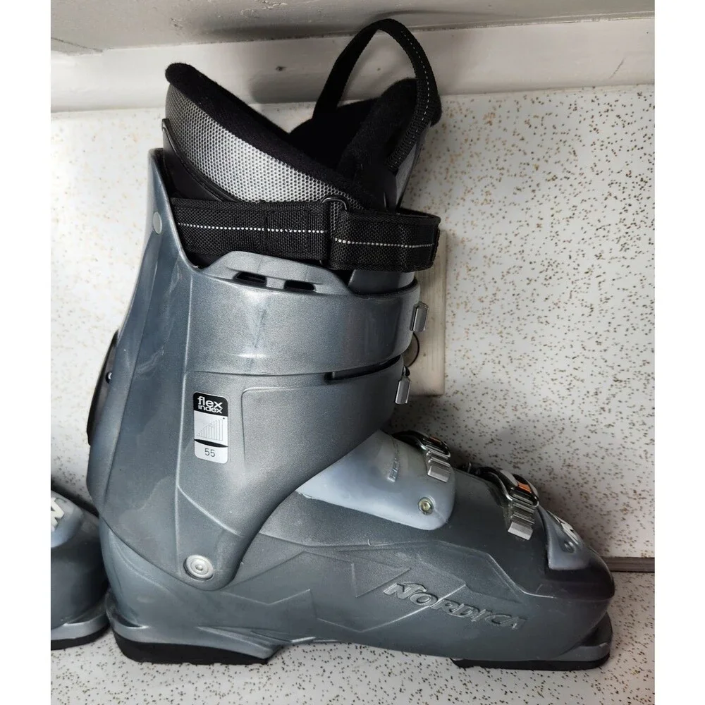 Nordica 28.5 Easy Move 10.5 US Gray Orange Downhill Ski Boots 325mm, Excellent